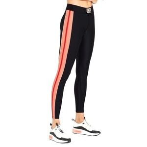 P.E Nation Orange Varsity Racing Stripe Athletic Active Workout Legging XS